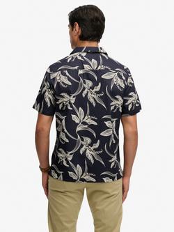 Superdry Modal Regular Fit Hawaiian Print Shirt, Navy/White - view 2, Navy/White