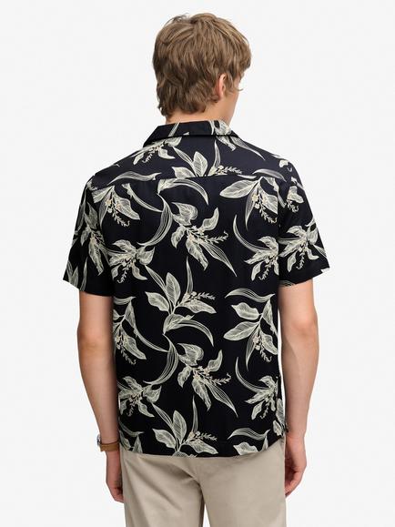 Superdry Modal Regular Fit Hawaiian Print Shirt, Navy/White - view 2, Navy/White