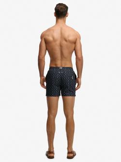 Superdry Premium Printed 15" Swim Shorts, Navy/White - view 2, Navy/White