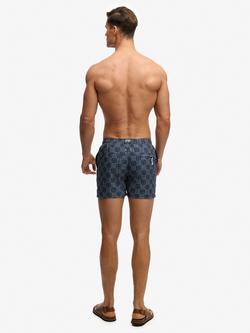 Superdry Premium Printed 15" Swim Shorts, Navy/White - view 2, Navy/White