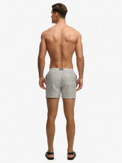 Superdry Premium Printed 15" Swim Shorts, Off White/Navy - view 2, Off White/Navy