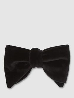Reiss Hike Velvet Bow Tie, Black, Black
