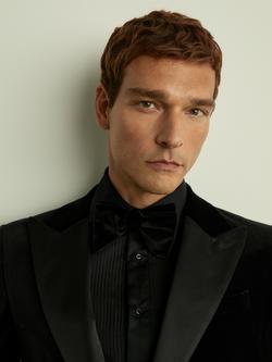 Reiss Hike Velvet Bow Tie, Black - view 2, Black