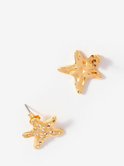 Mint Velvet Starfish Stud Earrings, Gold - view 2, Gold