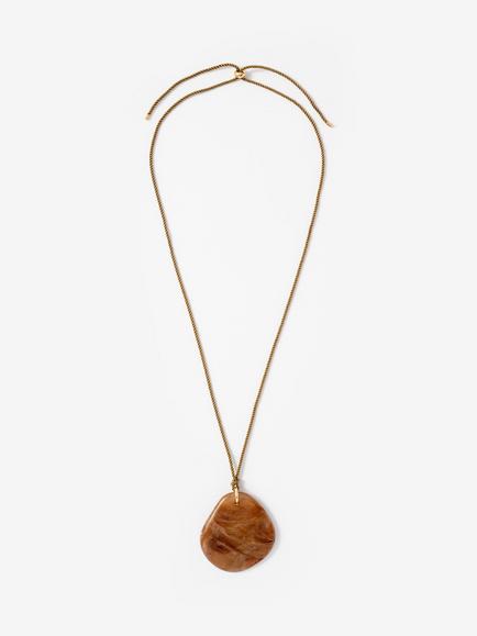 Mint Velvet Drop Chain Pendant Necklace, Green Khaki