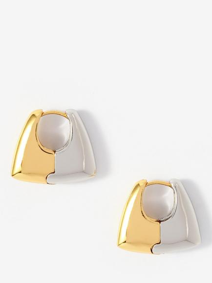 Mint Velvet Two Tone Hoop Earrings, Gold/Silver, Gold/Silver