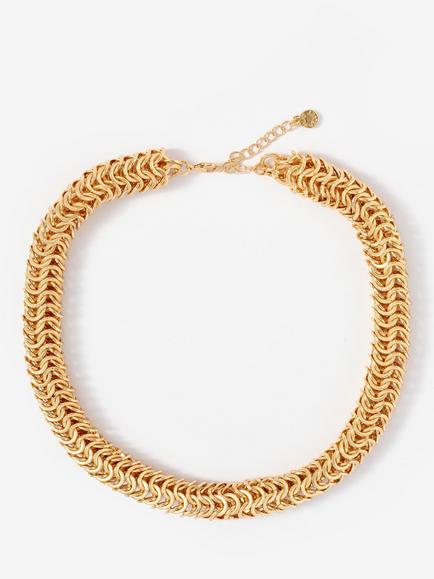 Mint Velvet Textured Chunky Chain Necklace, Gold, Gold