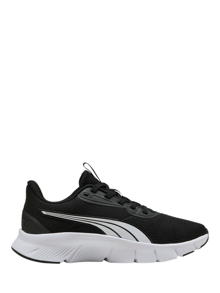 PUMA Kids' Youth FlexFocus Mesh Lace Up Running Shoes, Black Gloss