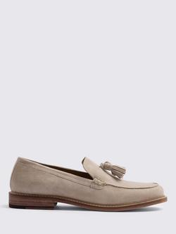 Moss Finchley Suede Tassel Loafers, Stone, Stone