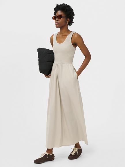 Sweaty Betty Scoop Neck Sleevless Maxi Dress, Mineral Beige, Mineral Beige