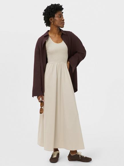 Sweaty Betty Scoop Neck Sleevless Maxi Dress, Mineral Beige - view 2, Mineral Beige