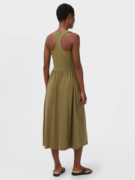 Sweaty Betty Explorer Ribbed Jersey Dress, Agavegreen - view 2, Agavegreen