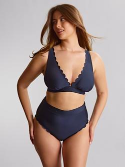 Panache Scalloped High Waisted Swim Bottoms, Signature Ink Blue, Signature Ink Blue
