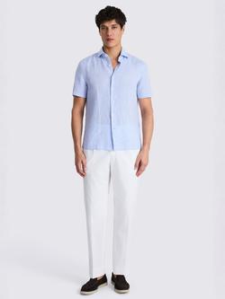Moss Regular Fit Linen Shirt - view 2, Sky Blue