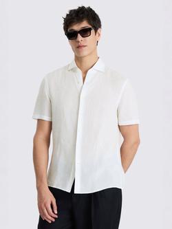 Moss Regular Fit Linen Shirt, White