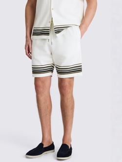 Moss Stripe Cotton Shorts, Cream/Multi, Cream Multi