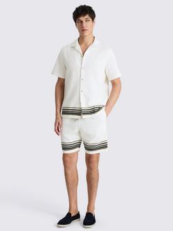Moss Stripe Cotton Shorts, Cream/Multi - view 2, Cream Multi