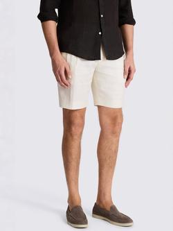Moss Linen Blend Twill Shorts, Off White