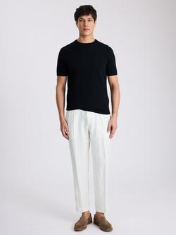 Moss Crew Neck Knit T-Shirt, Black - view 2, Black