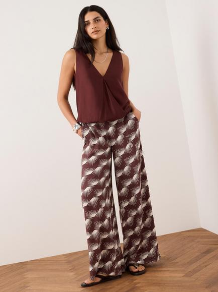 Mint Velvet Gathered Hem Sleeveless Top, Burgundy, Burgundy