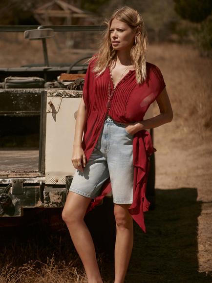 Mint Velvet Handkerchief Hem Sleeveless Top, Red Burgundy, Red Burgundy