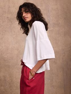 Mint Velvet Crew Neck Boxy T-Shirt, White Ivory - view 2, White Ivory