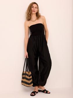 Mint Velvet Bandeau Neck Jersey Jumpsuit, Black, Black