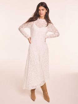 Mint Velvet Asymmetric Midi Dress, White Ivory - view 2, White Ivory