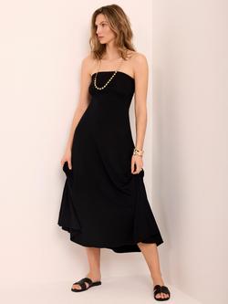 Mint Velvet Tie Back Bandeau Maxi Dress, Black, Black