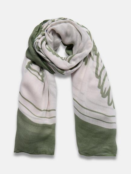 Mint Velvet Palm Print Cover Up Scarf, Green/Multi, Green/Multi
