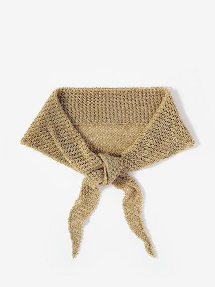 Mint Velvet Pure Suede Triangle Neck Scarf, Gold