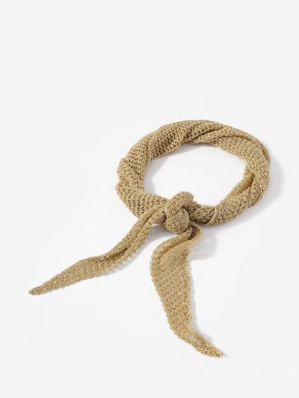 Mint Velvet Pure Suede Triangle Neck Scarf - view 2, Gold
