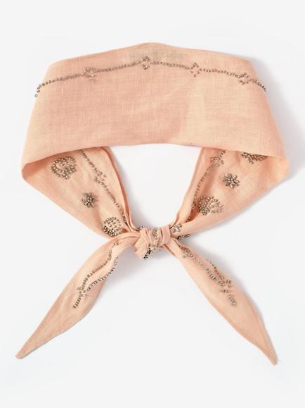 Mint Velvet Embellished Neck Scarf, Pink Light
