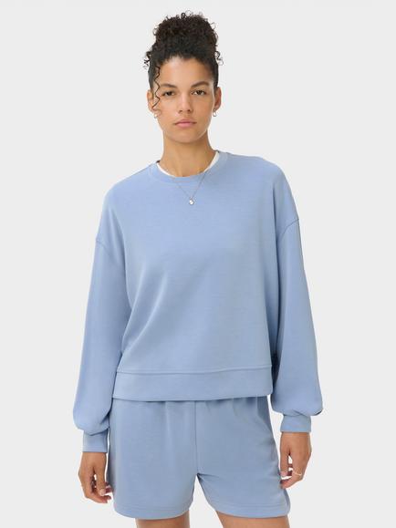 Sweaty Betty Sand Wash CloudWeight Sweatshirt, Laguna Blue, Laguna Blue