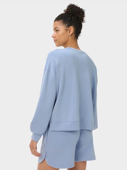 Sweaty Betty Sand Wash CloudWeight Sweatshirt, Laguna Blue - view 2, Laguna Blue