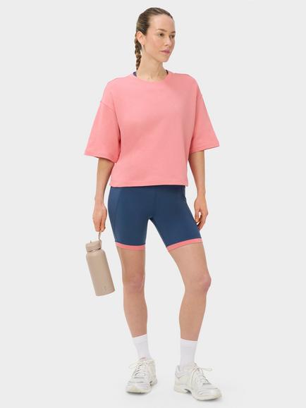 Sweaty Betty After Class Short Sleeve Round Neck Sweatshirt - view 2, Melrose Pink