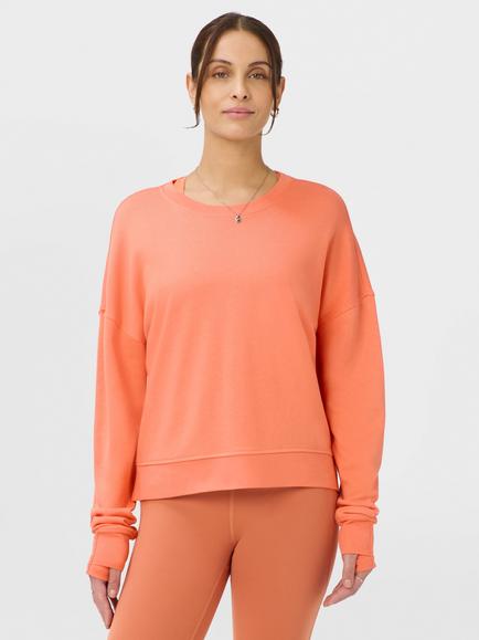Sweaty Betty After Class Crop Sweatshirt containing TENCEL™ Modal, Tuscan Orange, Tuscan Orange