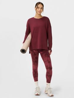 Sweaty Betty After Class Longline Sweatshirt containing TENCEL™ Modal - view 2, Merlot Red