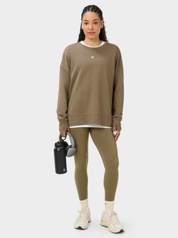Sweaty Betty After Class Longline Sweatshirt containing TENCEL™ Modal - view 2, Khaki Brown