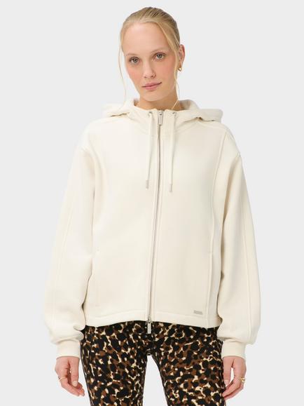 Sweaty Betty Brushed Zip Through Hoodie, Dove White, Dove White