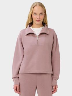 Sweaty Betty Sand Wash Half Zip Crop Sweatshirt, Duskberry Purple, Duskberry Purple