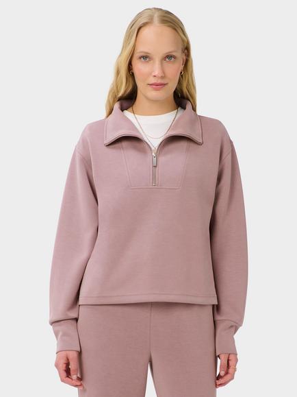 Sweaty Betty Sand Wash Half Zip Crop Sweatshirt, Duskberry Purple, Duskberry Purple