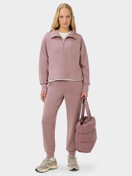 Sweaty Betty Sand Wash Half Zip Crop Sweatshirt, Duskberry Purple - view 2, Duskberry Purple