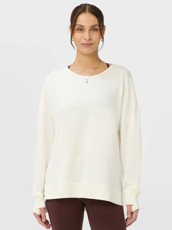 Sweaty Betty After Class Open Back Tie Sweatshirt containing TENCEL™ Modal, Dovewhite, Dovewhite