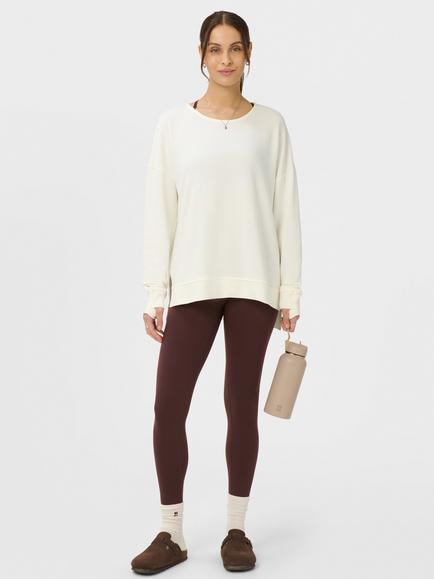 Sweaty Betty After Class Open Back Tie Sweatshirt containing TENCEL™ Modal, Dovewhite - view 2, Dovewhite