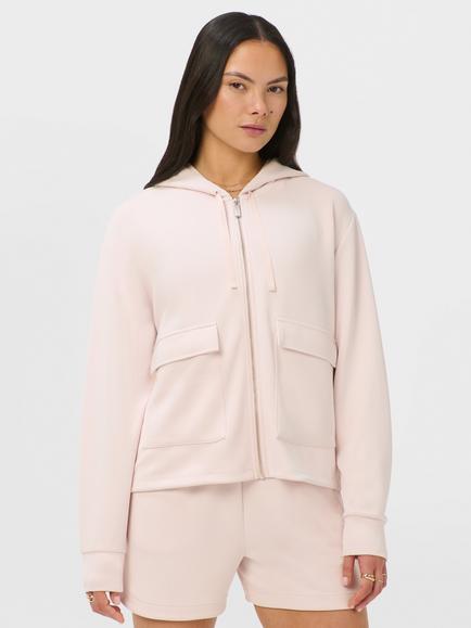 Sweaty Betty Sand Wash Cloudweight Zip Through Hoodie, Sun Dust Pink, Sun Dust Pink