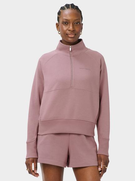 Sweaty Betty Revive Rib Mix Half Zip Sweatshirt, Duskberry Purple, Duskberrypurple