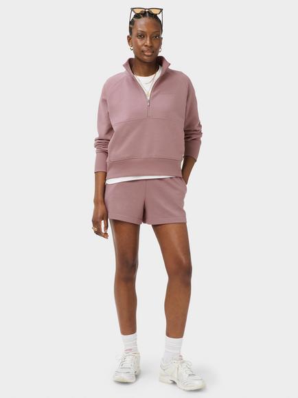 Sweaty Betty Revive Rib Mix Half Zip Sweatshirt, Duskberry Purple - view 2, Duskberrypurple