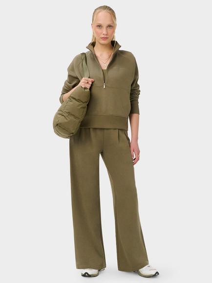 Sweaty Betty Revive Rib Mix Half Zip Sweatshirt, Khakibrown - view 2, Khakibrown