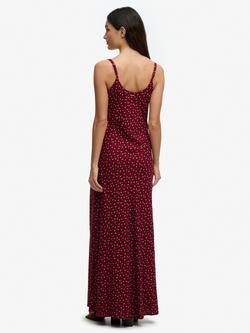 Superdry Printed Cami Maxi Dress, Red - view 2, Red